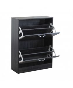 Cosma Scarpiera 2 Ante in Legno Grigio Scuro 60x24x80 cm Salvaspazio