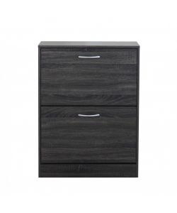 Cosma Scarpiera 2 Ante in Legno Grigio Scuro 60x24x80 cm Salvaspazio