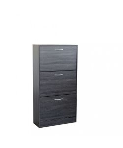 Cosma Scarpiera Vicky Grigio Scuro 3 Ante in Legno 60x24x115 cm