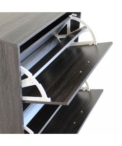 Cosma Scarpiera Vicky Grigio Scuro 3 Ante in Legno 60x24x115 cm