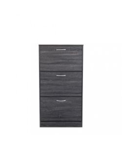 Cosma Scarpiera Vicky Grigio Scuro 3 Ante in Legno 60x24x115 cm