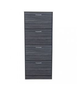 Cosma Scarpiera 4 Ante in Legno Grigio Scuro 60x24x150 cm - Slim