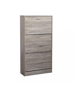 Cosma Scarpiera Legno 3 Ante Marrone Slim 60x24x115 cm Salvaspazio