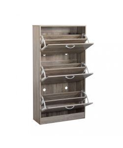 Cosma Scarpiera Legno 3 Ante Marrone Slim 60x24x115 cm Salvaspazio