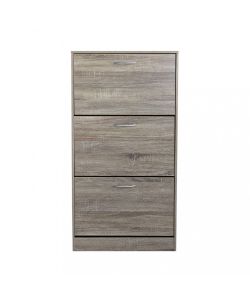 Cosma Scarpiera Legno 3 Ante Marrone Slim 60x24x115 cm Salvaspazio