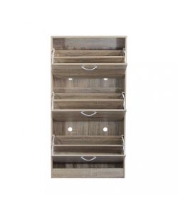 Cosma Scarpiera Legno 3 Ante Marrone Slim 60x24x115 cm Salvaspazio