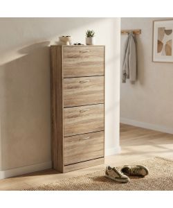 Cosma Scarpiera Salvaspazio 4 Ante Legno Marrone 60x24x150 cm