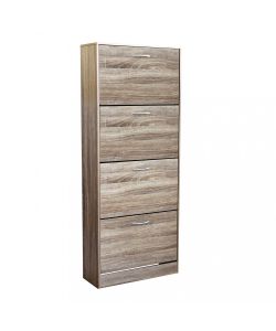 Cosma Scarpiera Salvaspazio 4 Ante Legno Marrone 60x24x150 cm
