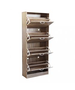 Cosma Scarpiera Salvaspazio 4 Ante Legno Marrone 60x24x150 cm