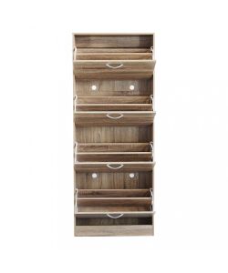 Cosma Scarpiera Salvaspazio 4 Ante Legno Marrone 60x24x150 cm