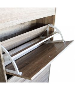 Cosma Scarpiera Salvaspazio 4 Ante Legno Marrone 60x24x150 cm
