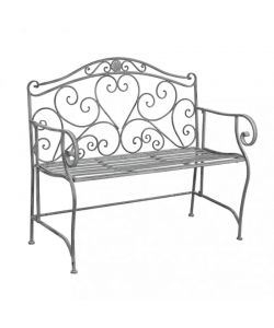 Cosma Panchina da giardino in metallo bianco ossidato 103x54x95 cm