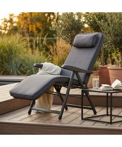 Cosma Poltrona Paradiso Automatica Grigia 155x60x60 cm Sdraio Giardino