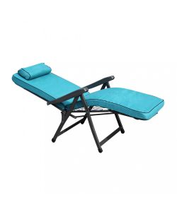 Cosma Poltrona Relax Azzurra Pieghevole Imbottita 155x60x60 cm