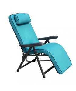 Cosma Poltrona Relax Azzurra Pieghevole Imbottita 155x60x60 cm