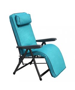 Cosma Poltrona Relax Azzurra Pieghevole Imbottita 155x60x60 cm