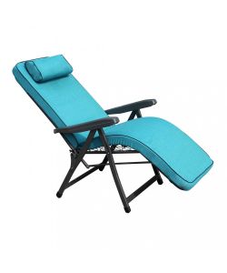 Cosma Poltrona Relax Azzurra Pieghevole Imbottita 155x60x60 cm