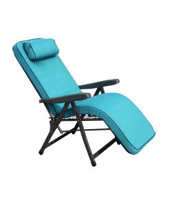 Cosma Poltrona Relax Azzurra Pieghevole Imbottita 155x60x60 cm