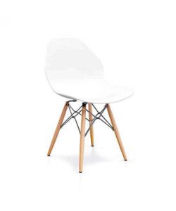 Cosma Sedia Bianca da Interno in Legno e Polipropilene 54x46x80