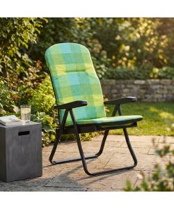 Cosma Sdraio Cipro Carrello Giallo Scozzese in Tessuto Multicolor 155x60cm