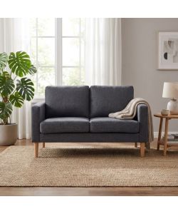 Cosma Divano 2 Posti Ramsey Grigio Scuro in Tessuto 137x73x82 cm