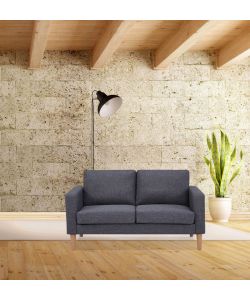 Cosma Divano 2 Posti Ramsey Grigio Scuro in Tessuto 137x73x82 cm