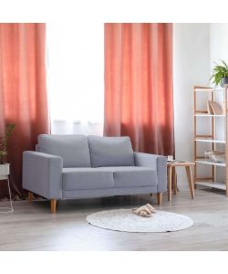 Cosma Divano 2 Posti Ramsey Grigio Chiaro in Tessuto 137x73x82 cm