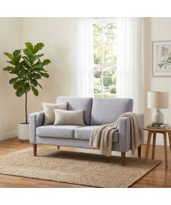 Cosma Divano 2 Posti Ramsey Grigio Chiaro in Tessuto 137x73x82 cm