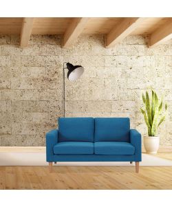 Cosma Divano 2 Posti Blu in Tessuto 137x73x82 cm con Gambe in Polipropilene