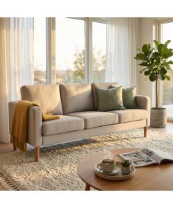 Cosma Divano 3 Posti Beige in Tessuto 180x73x82 cm per Soggiorno