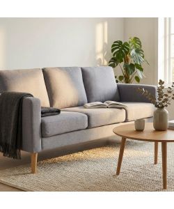 Cosma Divano 3 posti Ramsey in Tessuto Grigio Chiaro 180x73x82 cm