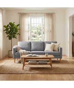 Cosma Divano 3 posti Ramsey in Tessuto Grigio Chiaro 180x73x82 cm