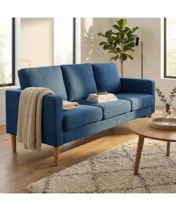 Cosma Divano 3 Posti Ramsey Blu in Tessuto 180x73x82 cm Moderno