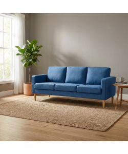 Cosma Divano 3 Posti Ramsey Blu in Tessuto 180x73x82 cm Moderno