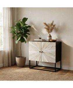 Cosma Mobile Soggiorno Basso 85x40x80 cm Marrone in Legno di Mango