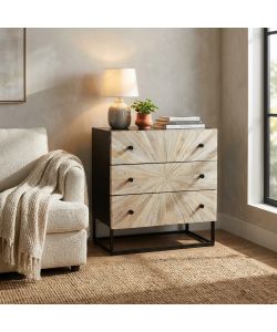 Cosma Mobile Kimball 3 cassetti legno mango 75x45xH81 cm marrone