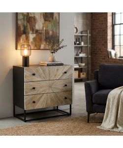 Cosma Mobile Kimball 3 cassetti legno mango 75x45xH81 cm marrone