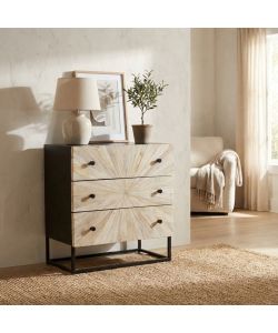 Cosma Mobile Kimball 3 cassetti legno mango 75x45xH81 cm marrone