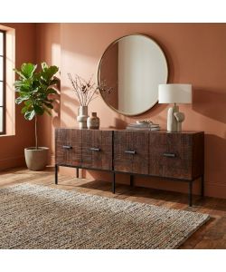 Cosma Porta TV Dominick in Metallo e Legno Marrone 150x40x55 cm