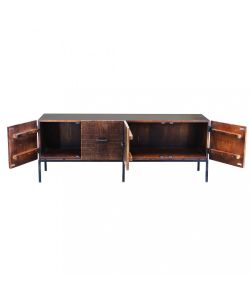 Cosma Porta TV Dominick in Metallo e Legno Marrone 150x40x55 cm