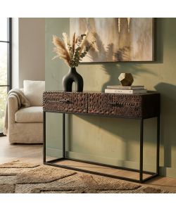 Cosma Consolle Daly in Legno di Mango e Ferro Marrone 120x30x76 cm