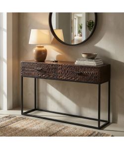 Cosma Consolle Daly in Legno di Mango e Ferro Marrone 120x30x76 cm