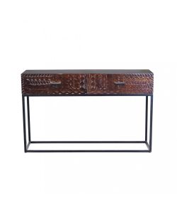 Cosma Consolle Daly in Legno di Mango e Ferro Marrone 120x30x76 cm