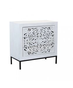 Cosma Mobile Duke in legno di mango con 3 cassetti Marrone 80x40x80 cm