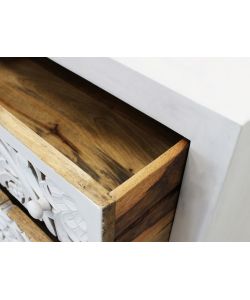 Cosma Mobile Duke in legno di mango con 3 cassetti Marrone 80x40x80 cm