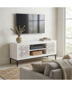 Cosma Porta TV Clifford in Metallo e Legno Marrone 130x40x55 cm
