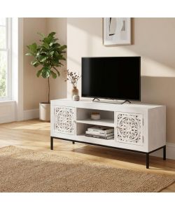 Cosma Porta TV Clifford in Metallo e Legno Marrone 130x40x55 cm