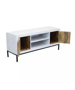 Cosma Porta TV Clifford in Metallo e Legno Marrone 130x40x55 cm