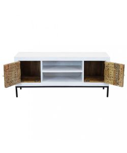 Cosma Porta TV Clifford in Metallo e Legno Marrone 130x40x55 cm