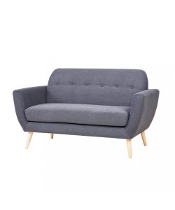 Cosma Divano 2 Posti Burton Grigio Scuro in Tessuto 147x79x86 cm